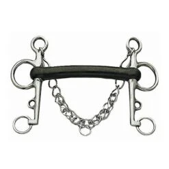 Korsteel Hard Rubber Mullen Mouth Pelham Bit