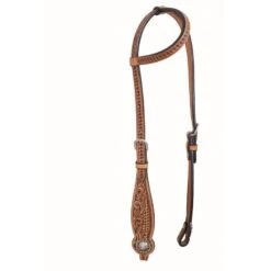 Western Rawhide Country Legend Floral And Basket One Ear Headstall - Golden Tan