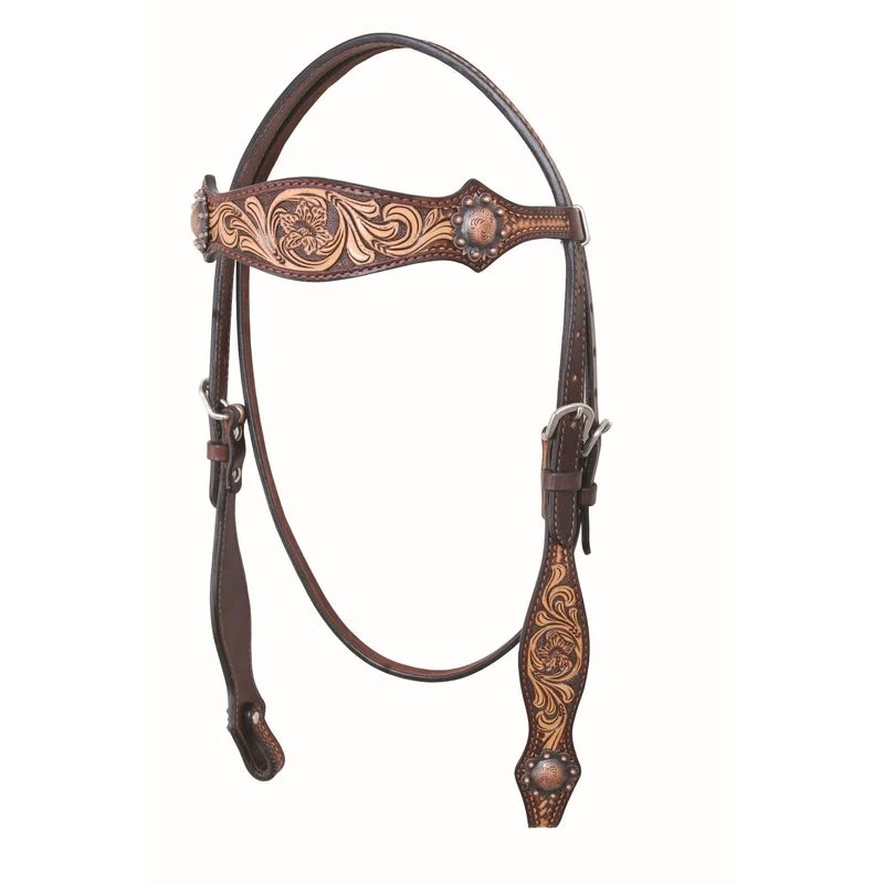 Western Rawhide Country Legend Two-Tone Browband Headstall - Two Tone Brown 1 Western Rawhide Country Legend Two-Tone Browband Headstall - Two Tone Brown