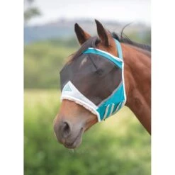 Shires Fine Mesh Earless Fly Mask - Teal
