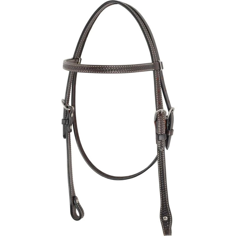 Western Rawhide Country Legend Browband Headstallwith Basket Tooling - Dark Brown 1 Western Rawhide Country Legend Browband Headstallwith Basket Tooling - Dark Brown