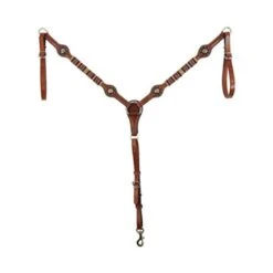 Western Rawhide Red Beads Breastcollar - Chestnut