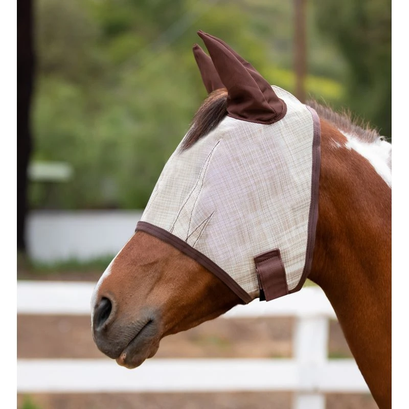 Kensington Signature Fly Mask W/Web Trim, Ears And Forelock Hole - Desert Sand 1 Kensington Signature Fly Mask W/Web Trim, Ears And Forelock Hole - Desert Sand