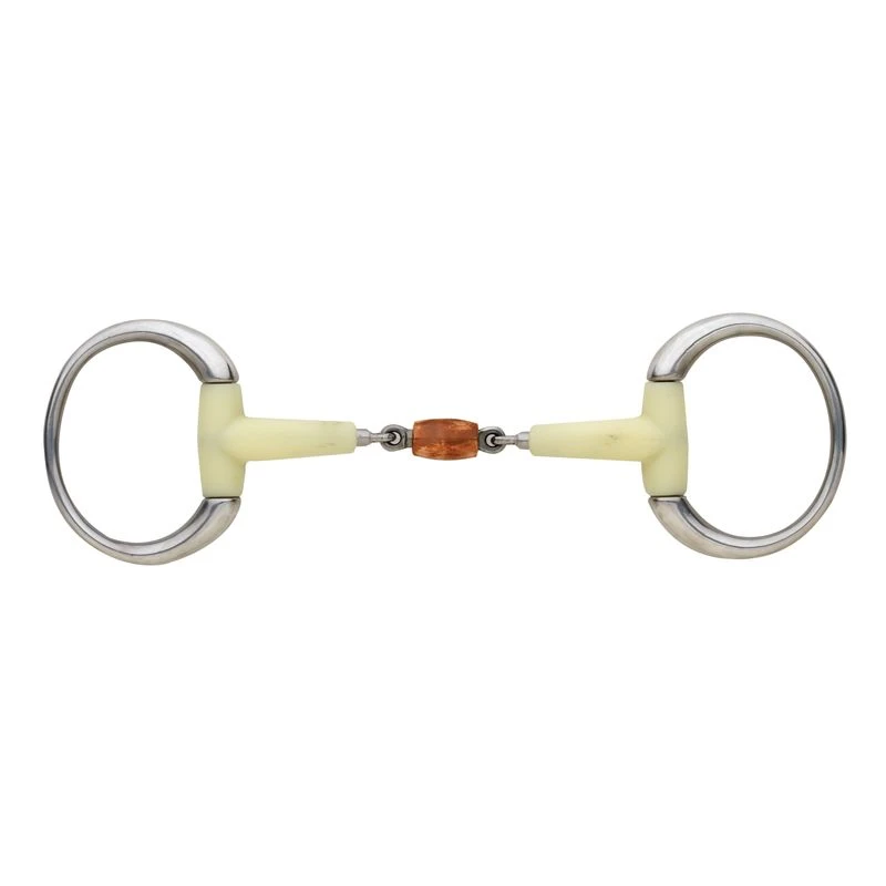 Happy Mouth Bits Contour Double Jointed Copper Roller Round Eggbutt - Stainless Steel 1 Happy Mouth Bits Contour Double Jointed Copper Roller Round Eggbutt - Stainless Steel