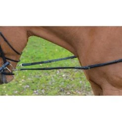 Shires Avignon Leather & Elastic Side Reins - Black
