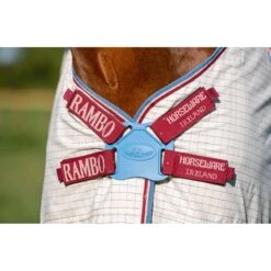 Rambo Optimo Supreme Summer Sheet - Navy Check/Cherry/Peach/Blue -Equestrian supplies 488855 800 800