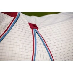 Rambo Optimo Supreme Summer Sheet - Navy Check/Cherry/Peach/Blue -Equestrian supplies 488858 800 800