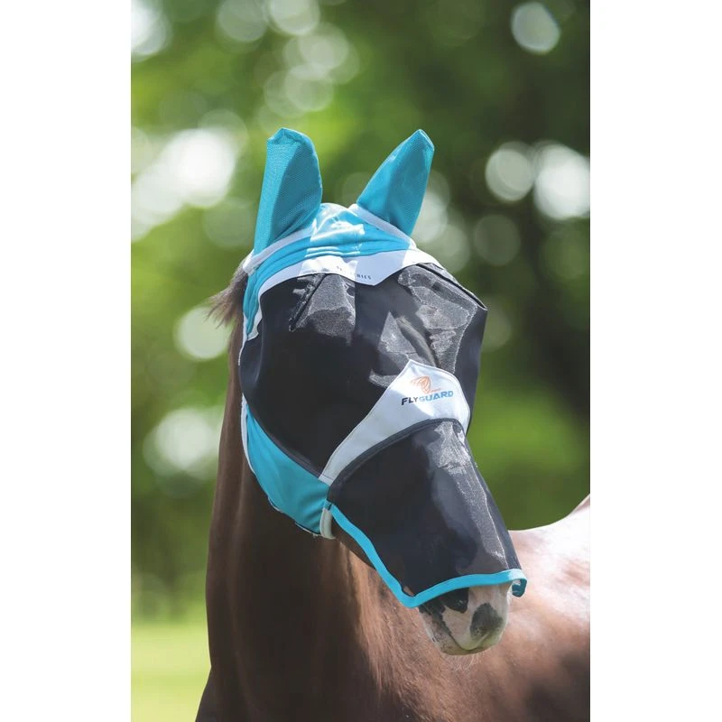 Shires Fine Mesh Fly Mask W/Ears & Nose - Teal 1 Shires Fine Mesh Fly Mask W/Ears & Nose - Teal