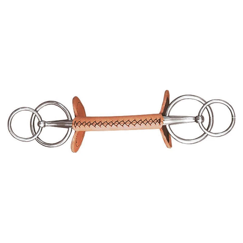 Finntack Leather Covered Mullen Double Ring Driving Bit 1 Finntack Leather Covered Mullen Double Ring Driving Bit