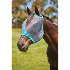 Weatherbeeta Comfitec Deluxe Fine Mesh Mask - Grey/Turquoise