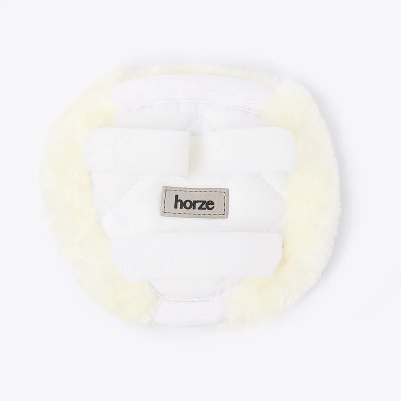 Horze Narvik Faux-Fur Breastplate Pad - Off-White 2 Horze Narvik Faux-Fur Breastplate Pad - Off-White - Image 2