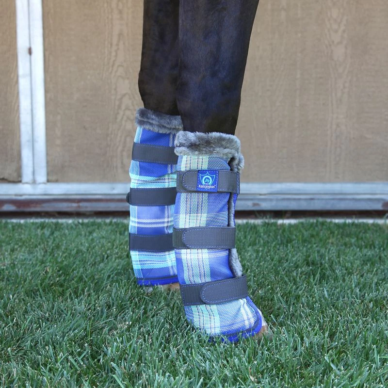 Kensington Protective Fly Boots W/Fleece Trim - Blue Ice 1 Kensington Protective Fly Boots W/Fleece Trim - Blue Ice