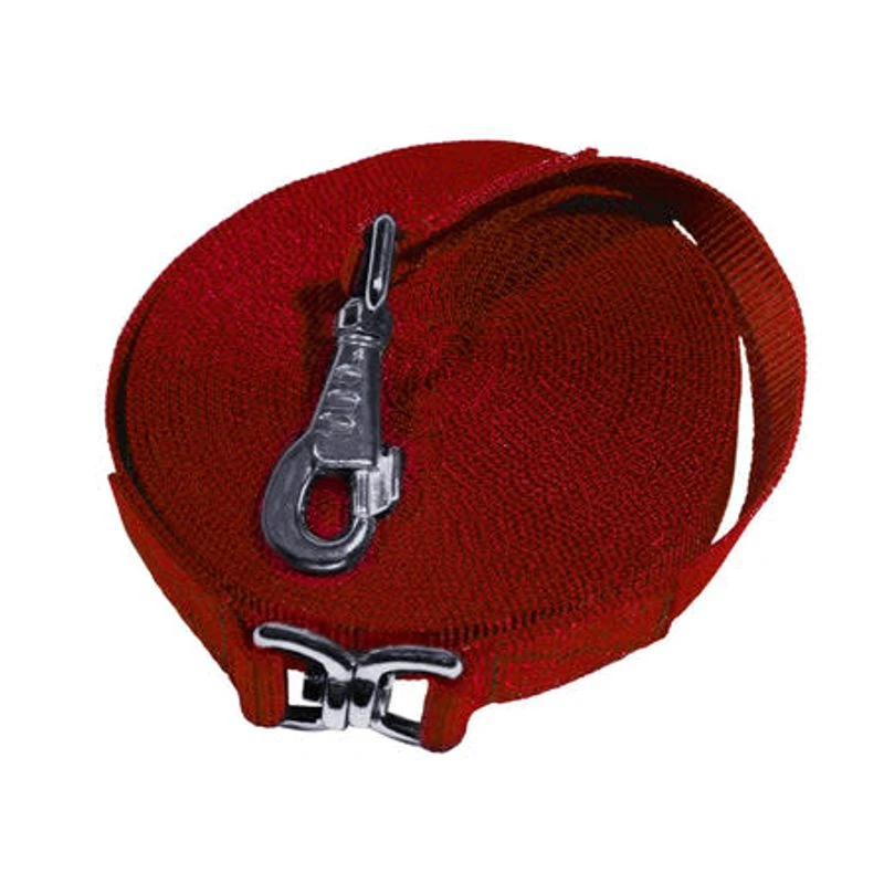 Kensington 30ft Flat Nylon Lunge Line - Red W/Black Nickle 1 Kensington 30ft Flat Nylon Lunge Line - Red W/Black Nickle