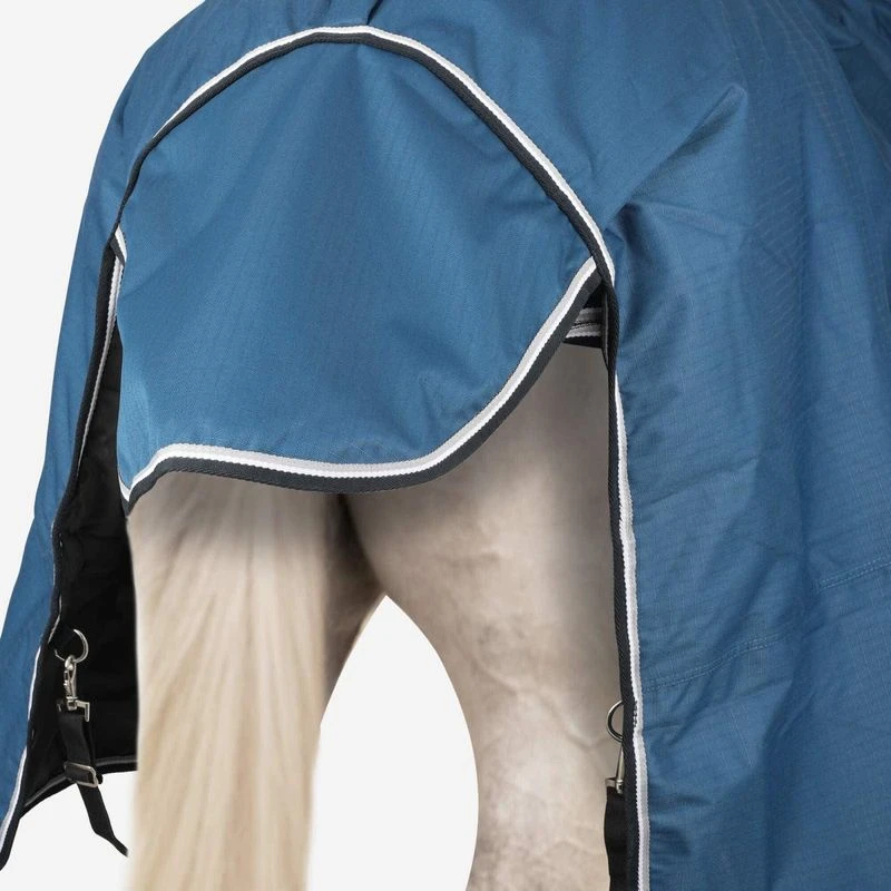 Horze Glasgow Medium Weight Combo Turnout Blanket 150g - Opal Blue 2 Horze Glasgow Medium Weight Combo Turnout Blanket 150g - Opal Blue - Image 2