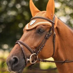 B Vertigo Evolve Crochet Silent Ear Net - Leather Brown -Equestrian supplies 699220 800 800